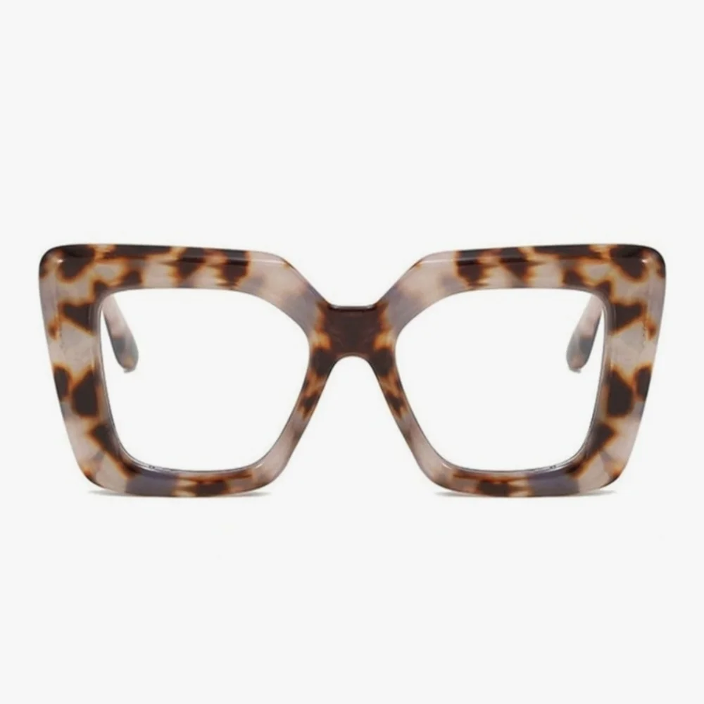 NEW Black Spotted Thick Oversize Fashion Glasses